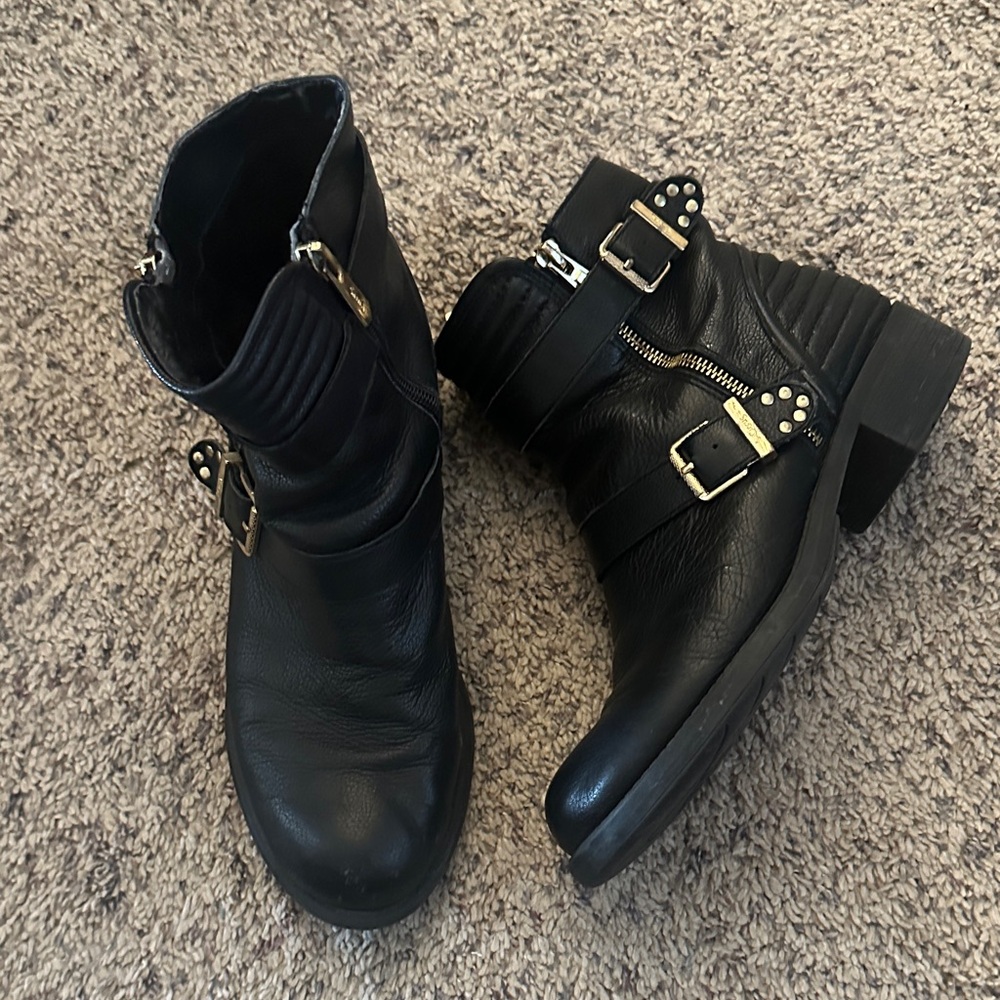 Circus by Sam Edelman Black Buckle & Stud Ankle Boots